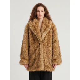 Brown Belle faux fur short coat