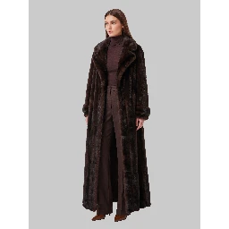 Dark brown Daph faux fur padded trench coat