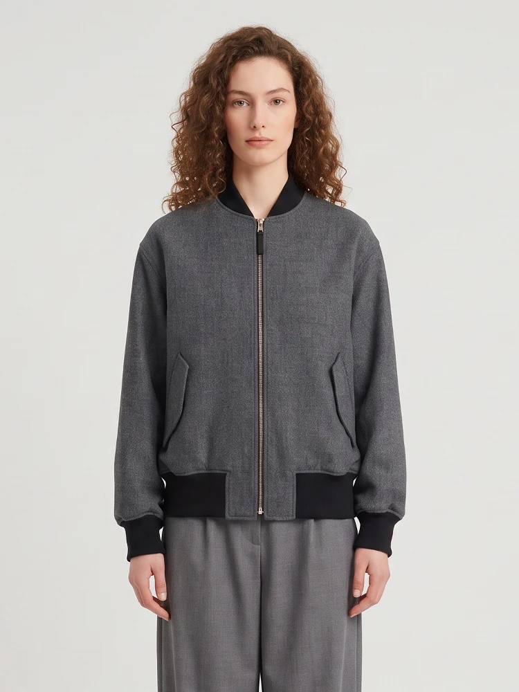 Dark grey chevron bomber jacket