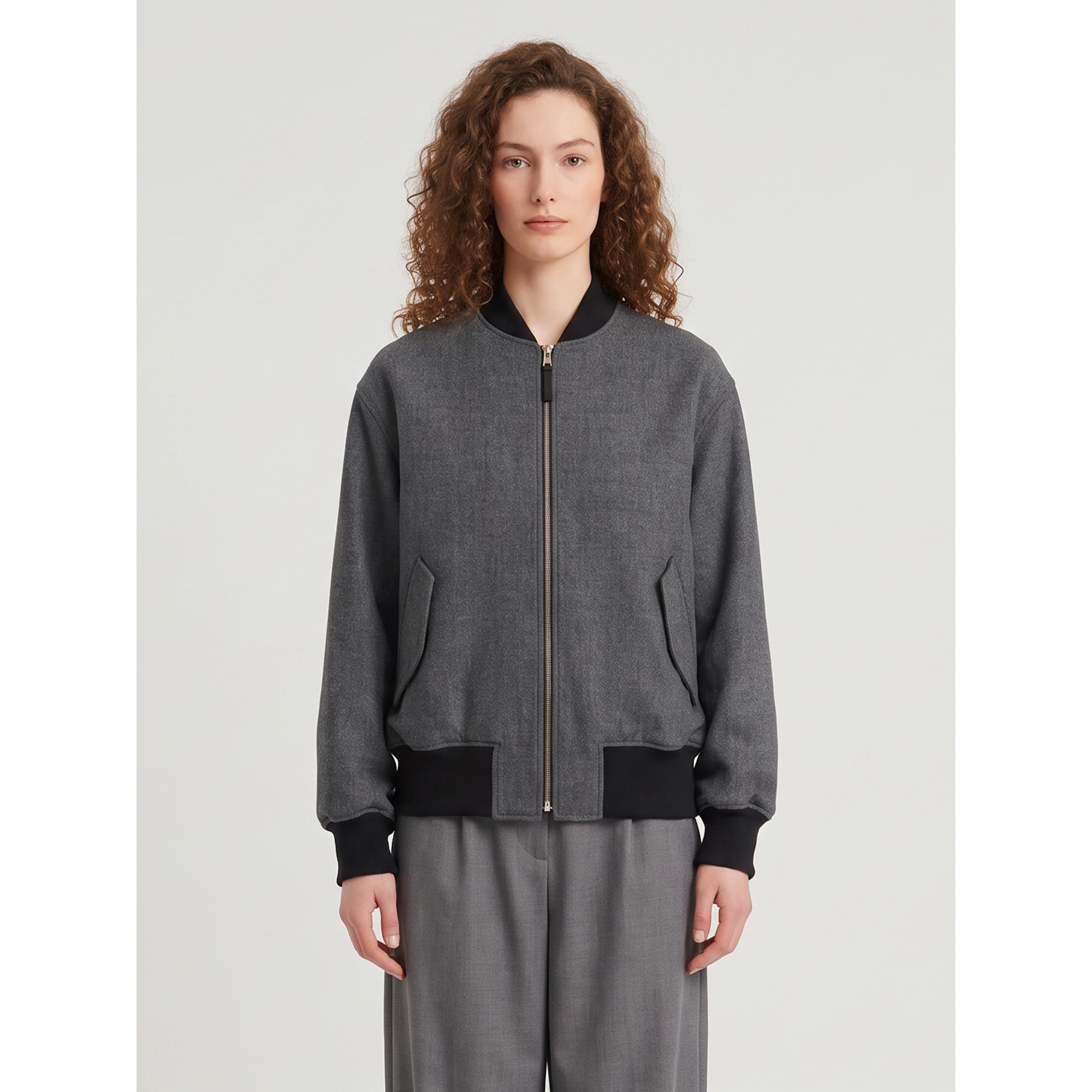 Dark grey chevron bomber jacket