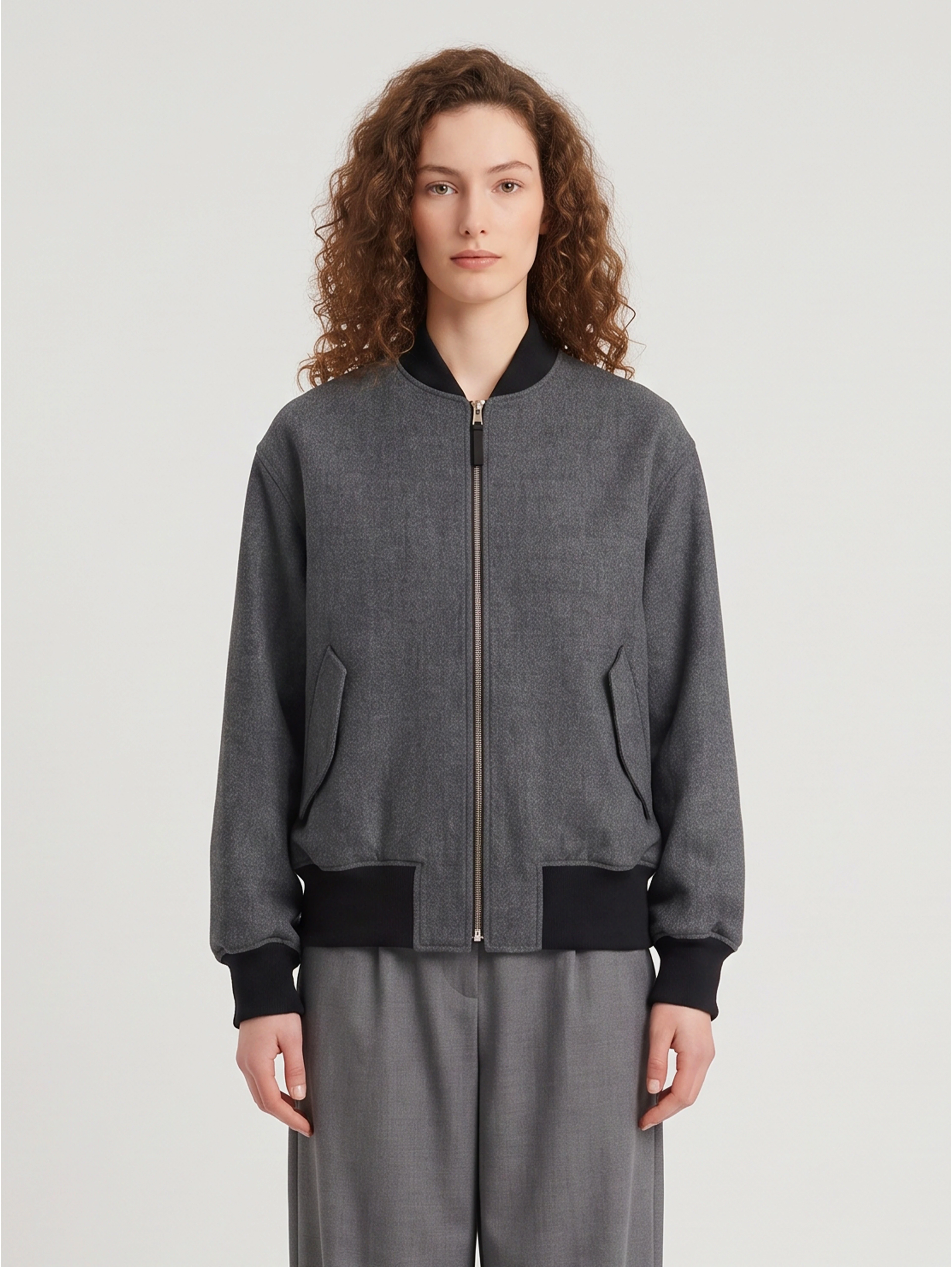 Dark grey chevron bomber jacket
