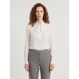 Bow blouse in double georgette