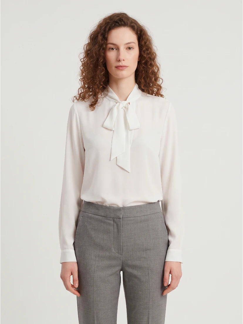 Bow blouse in double georgette