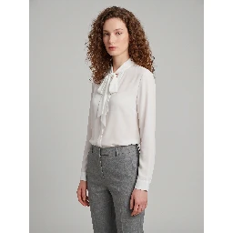 Bow blouse in double georgette