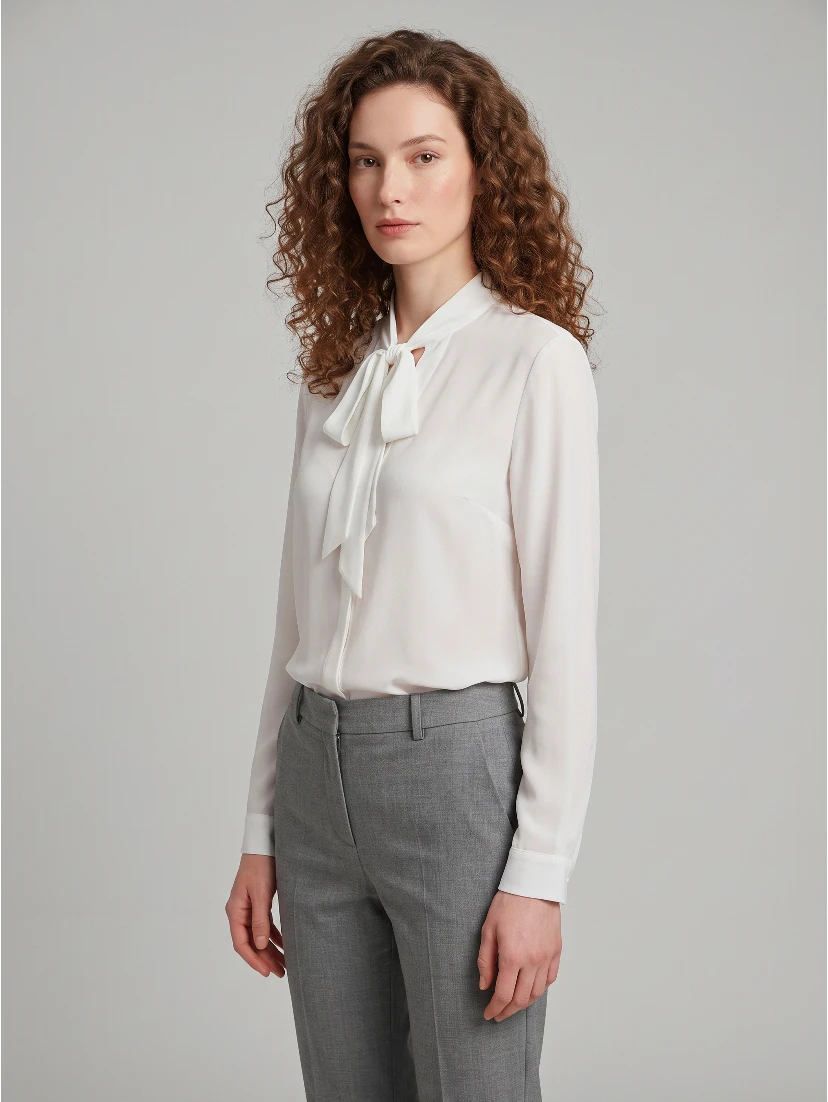 Bow blouse in double georgette