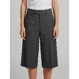 Anthracite stretch canvas bermuda shorts