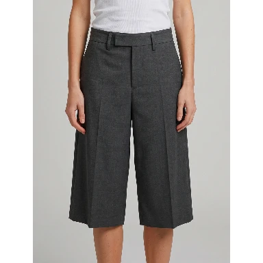 Anthracite stretch canvas bermuda shorts