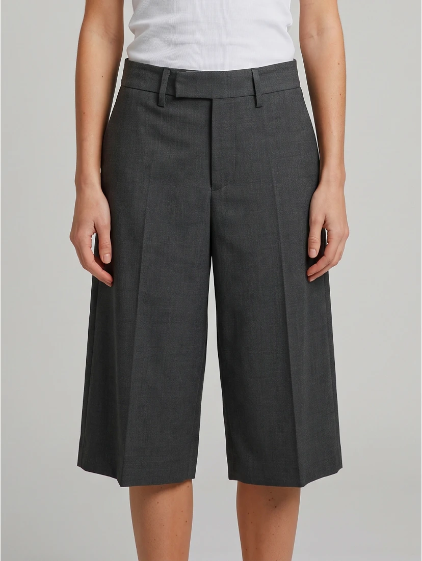 Anthracite stretch canvas bermuda shorts