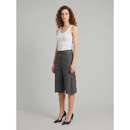 Anthracite stretch canvas bermuda shorts