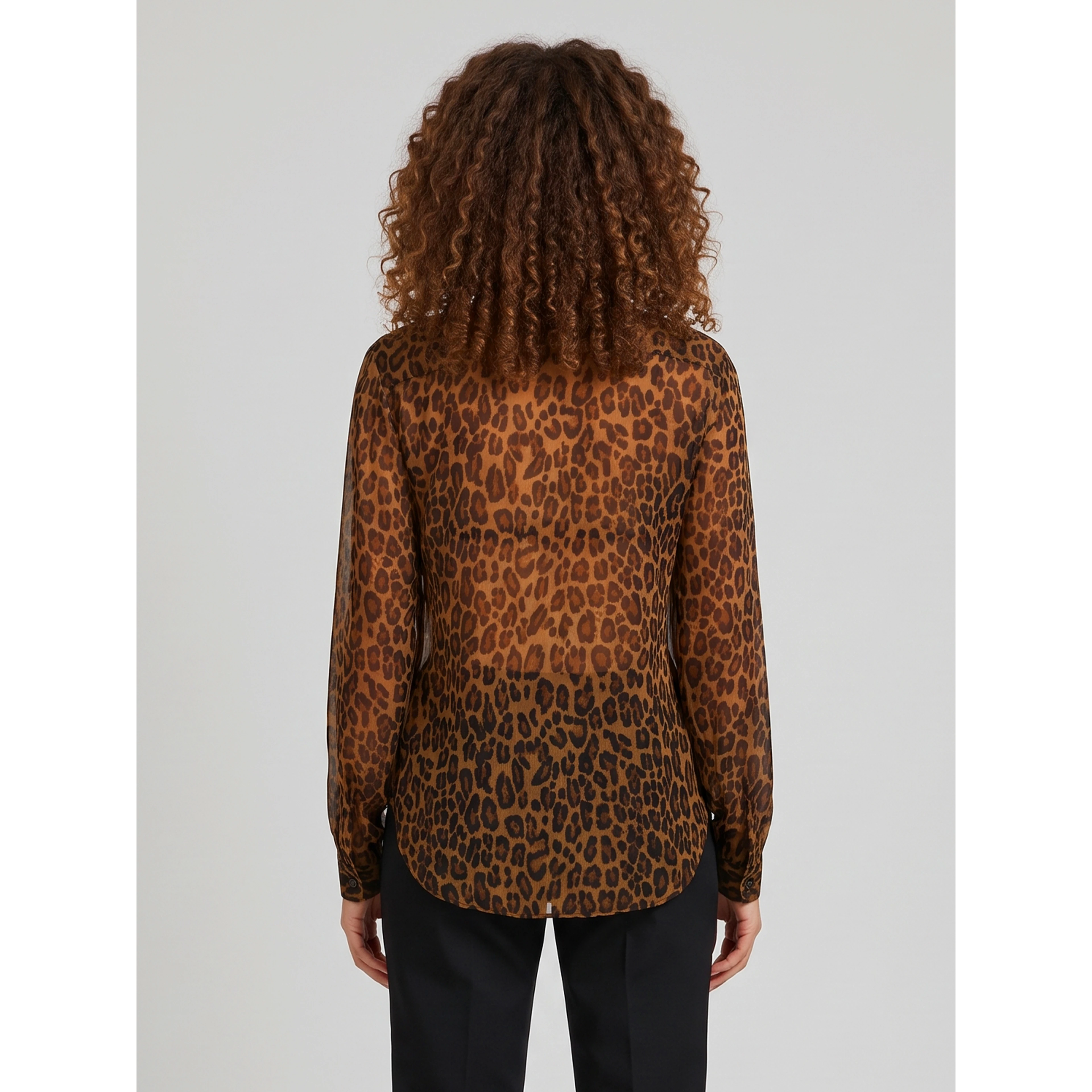 Animal print blouse with bow