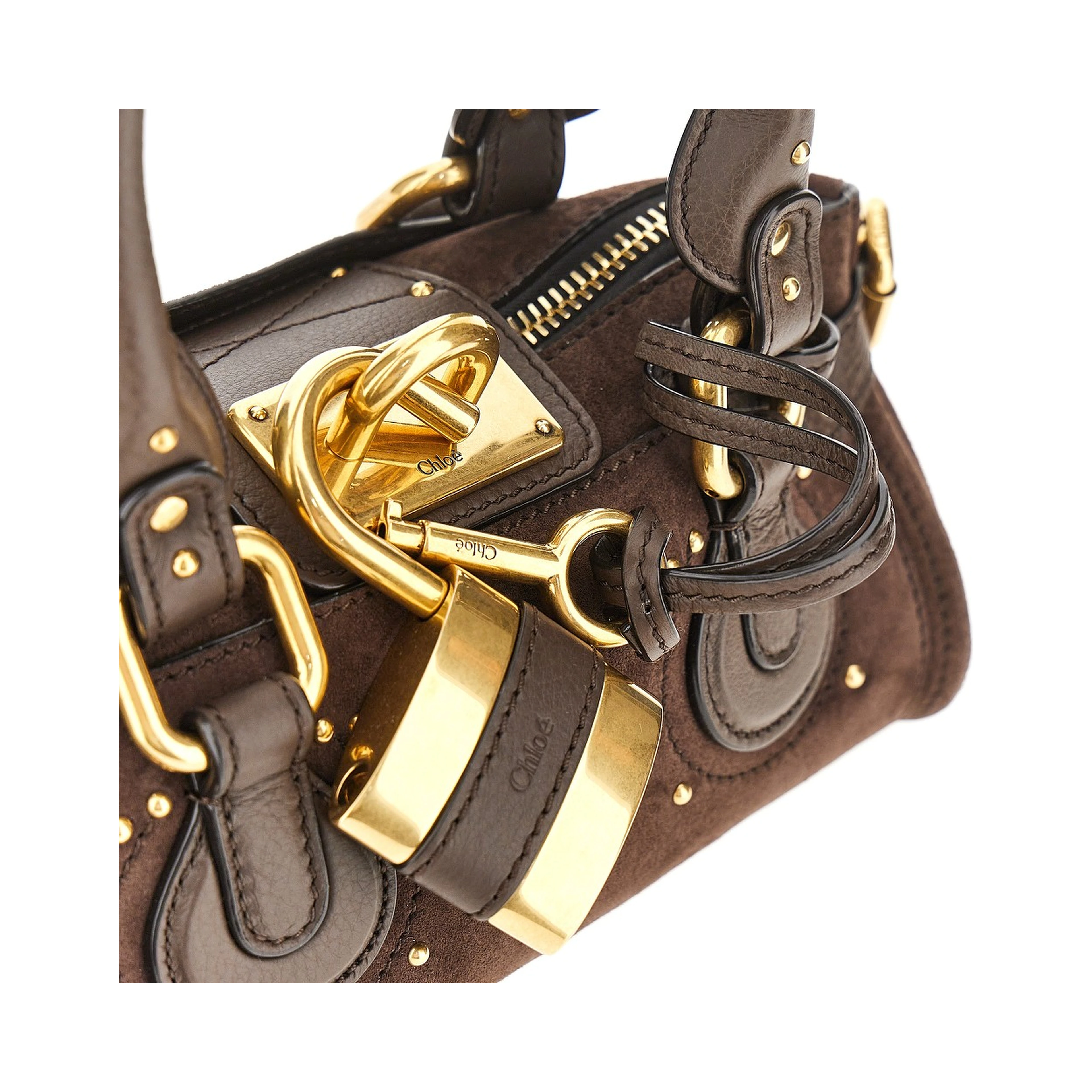 Suede leather small 'Paddington' bag