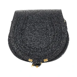 Grained leather 'Marcie' saddle bag
