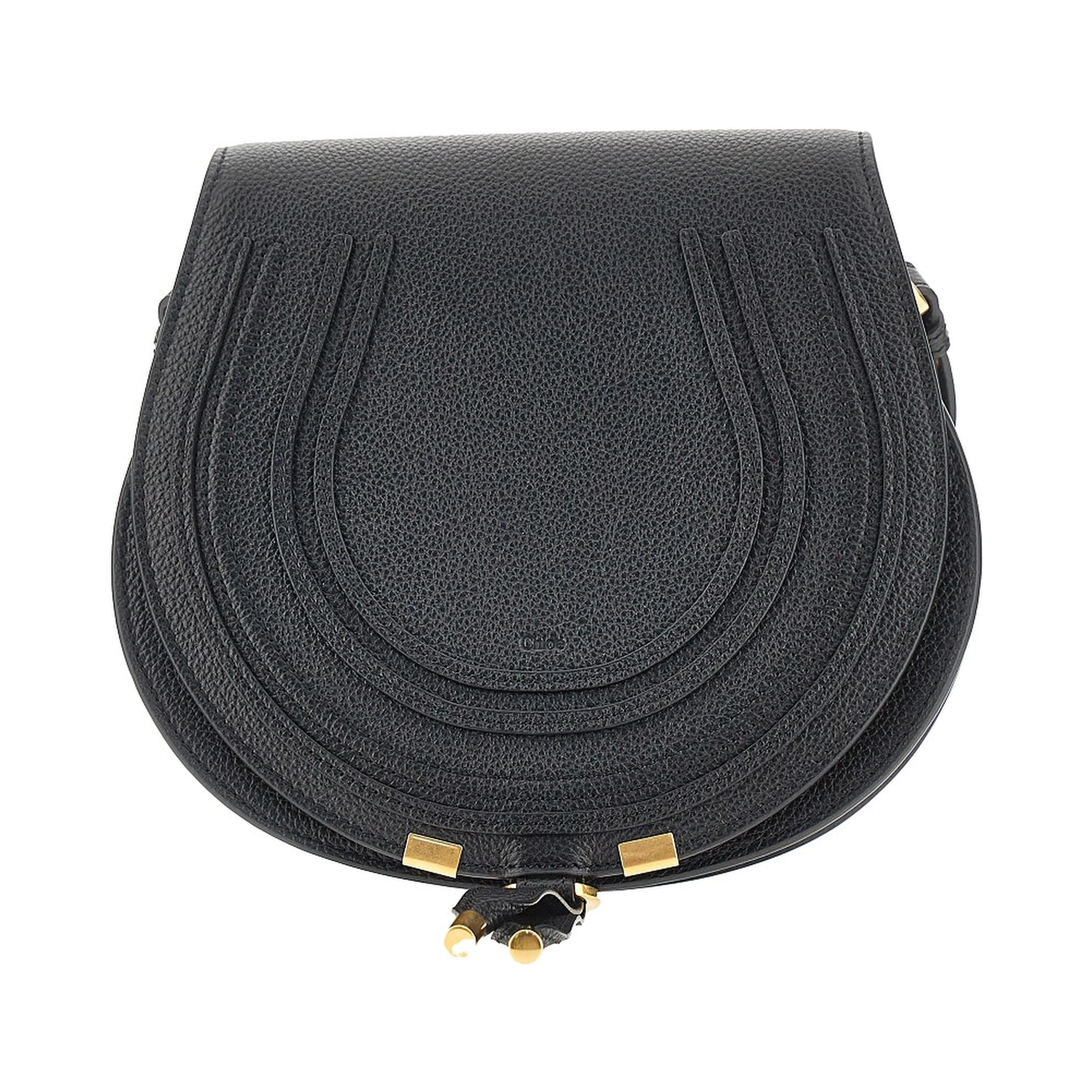 Grained leather 'Marcie' saddle bag