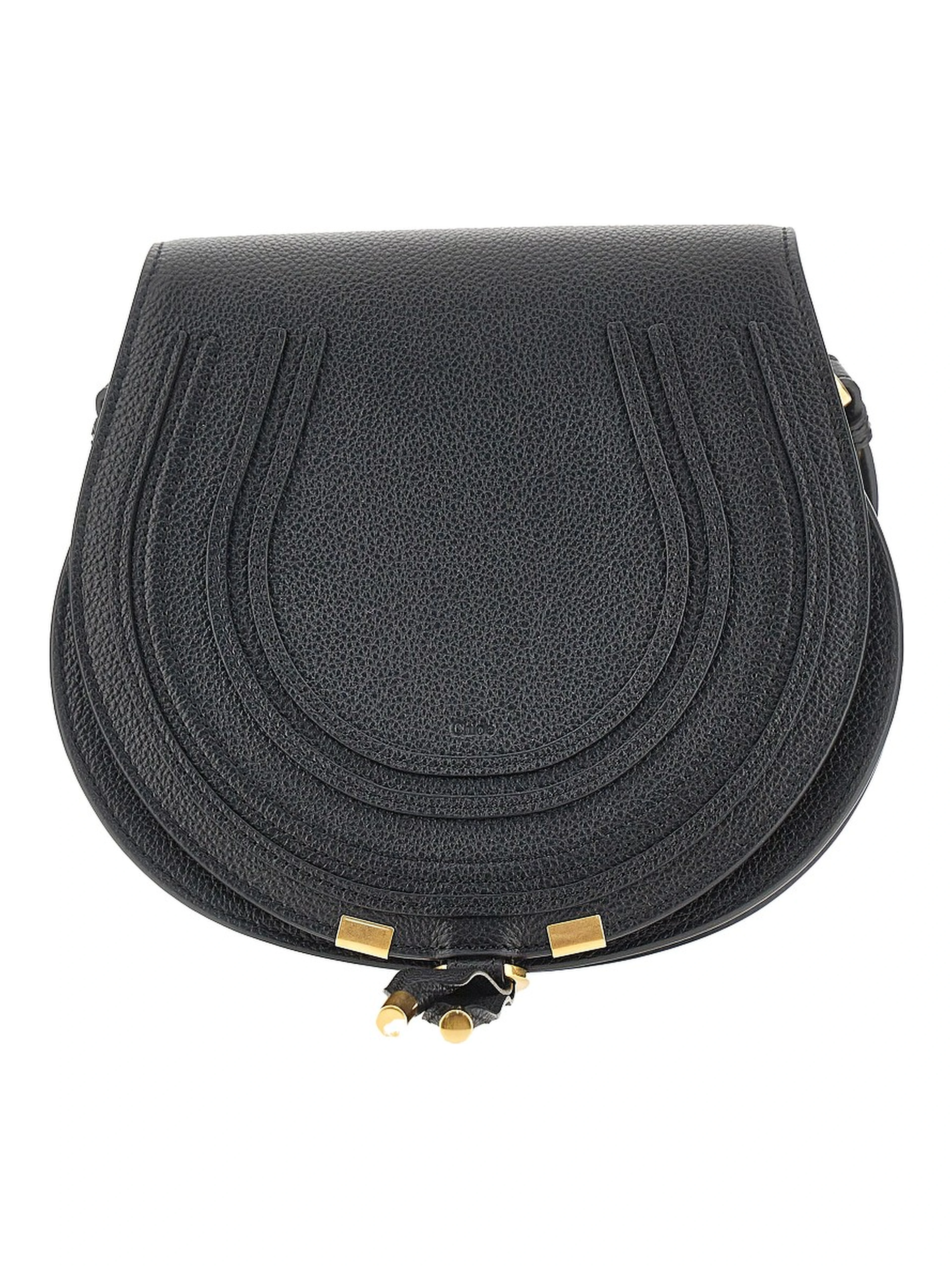 Grained leather 'Marcie' saddle bag