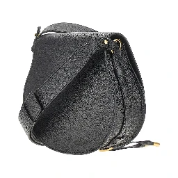 Grained leather 'Marcie' saddle bag