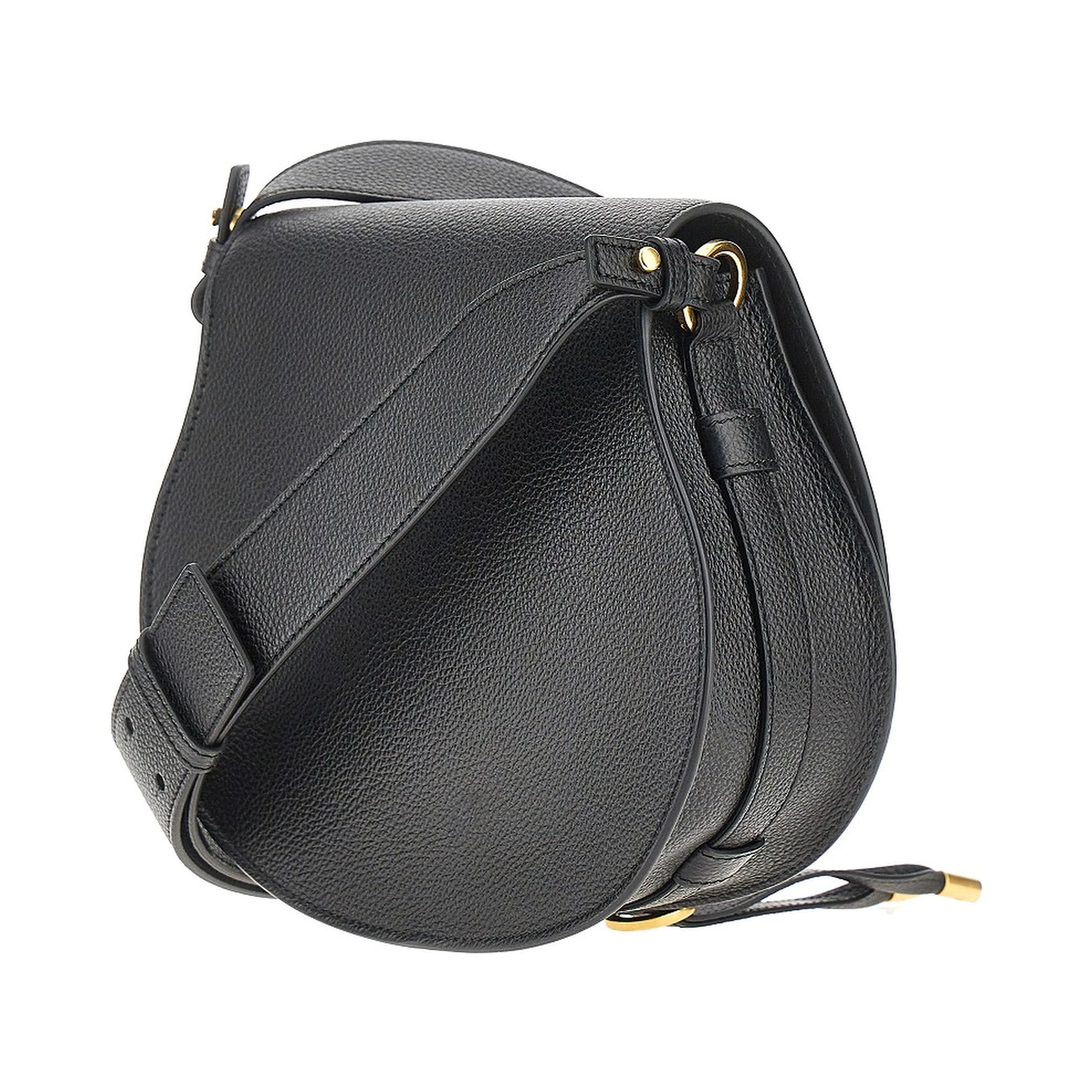 Grained leather 'Marcie' saddle bag