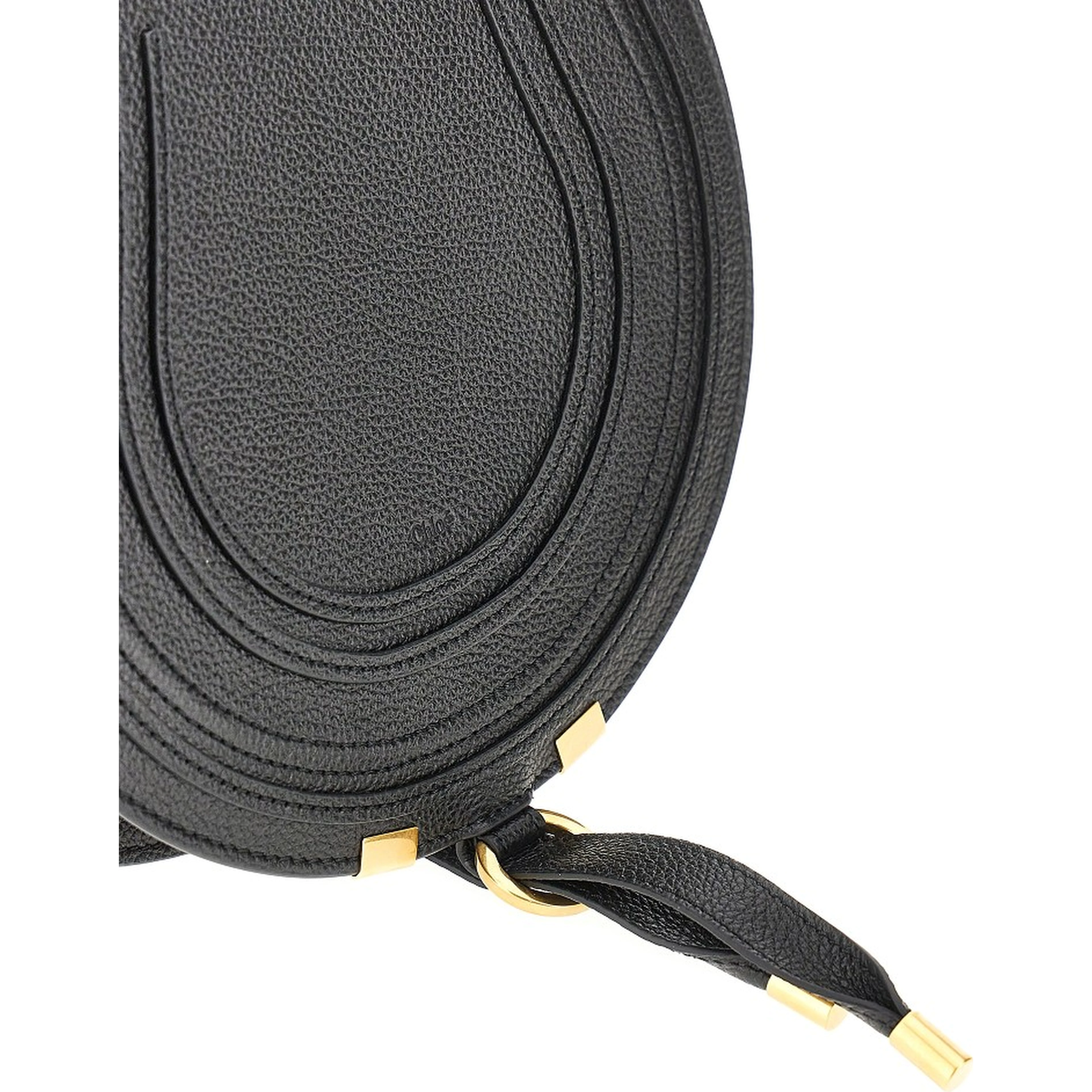 Grained leather 'Marcie' saddle bag