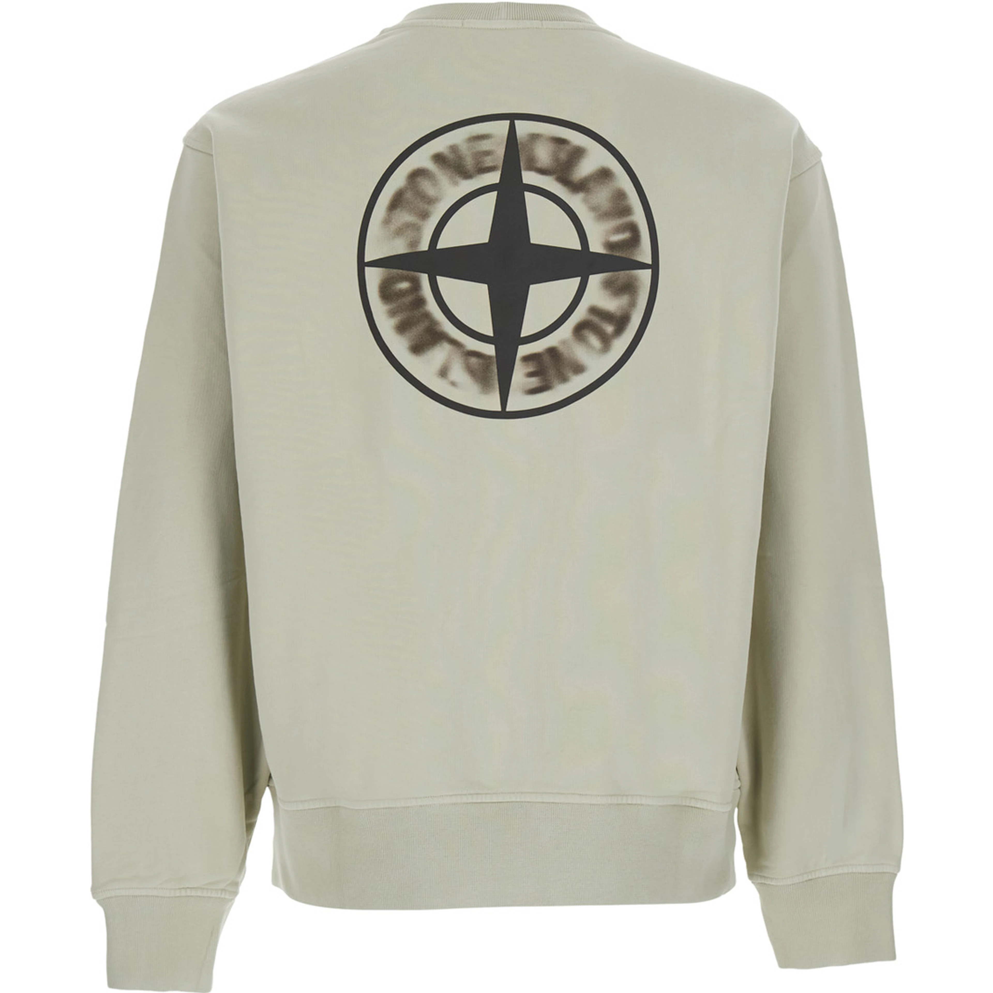 beige Sweatshirt with logo print on the front and back in cotton for men
