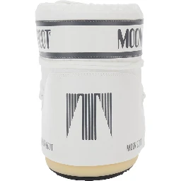 Snow Boots with Maxi Logo Print in White Tech Fabric for Women