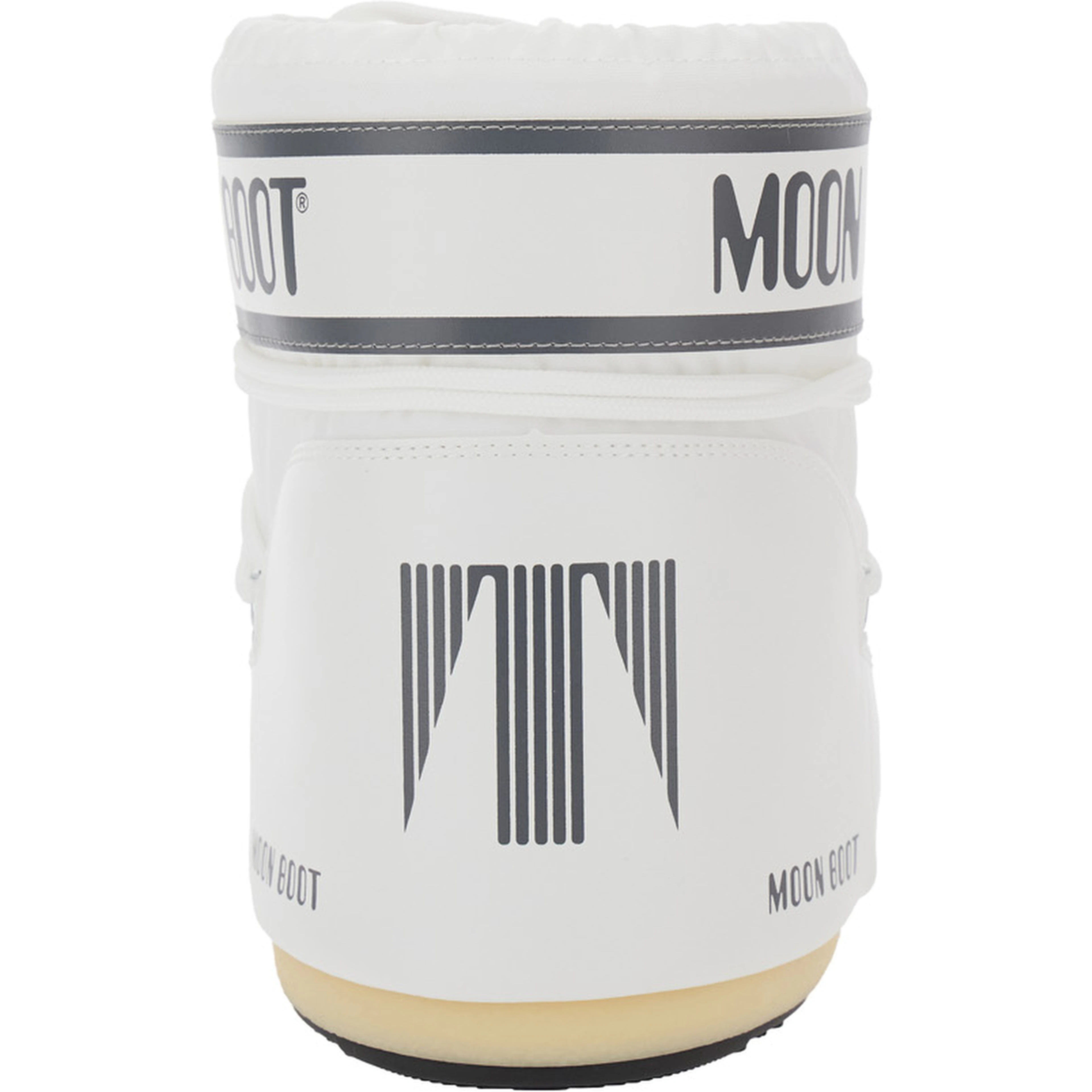 Snow Boots with Maxi Logo Print in White Tech Fabric for Women