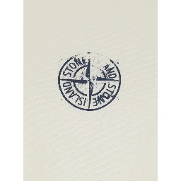 beige Crew neck T-shirt with logo on the front and maxi logo print on the back in cotton for men
