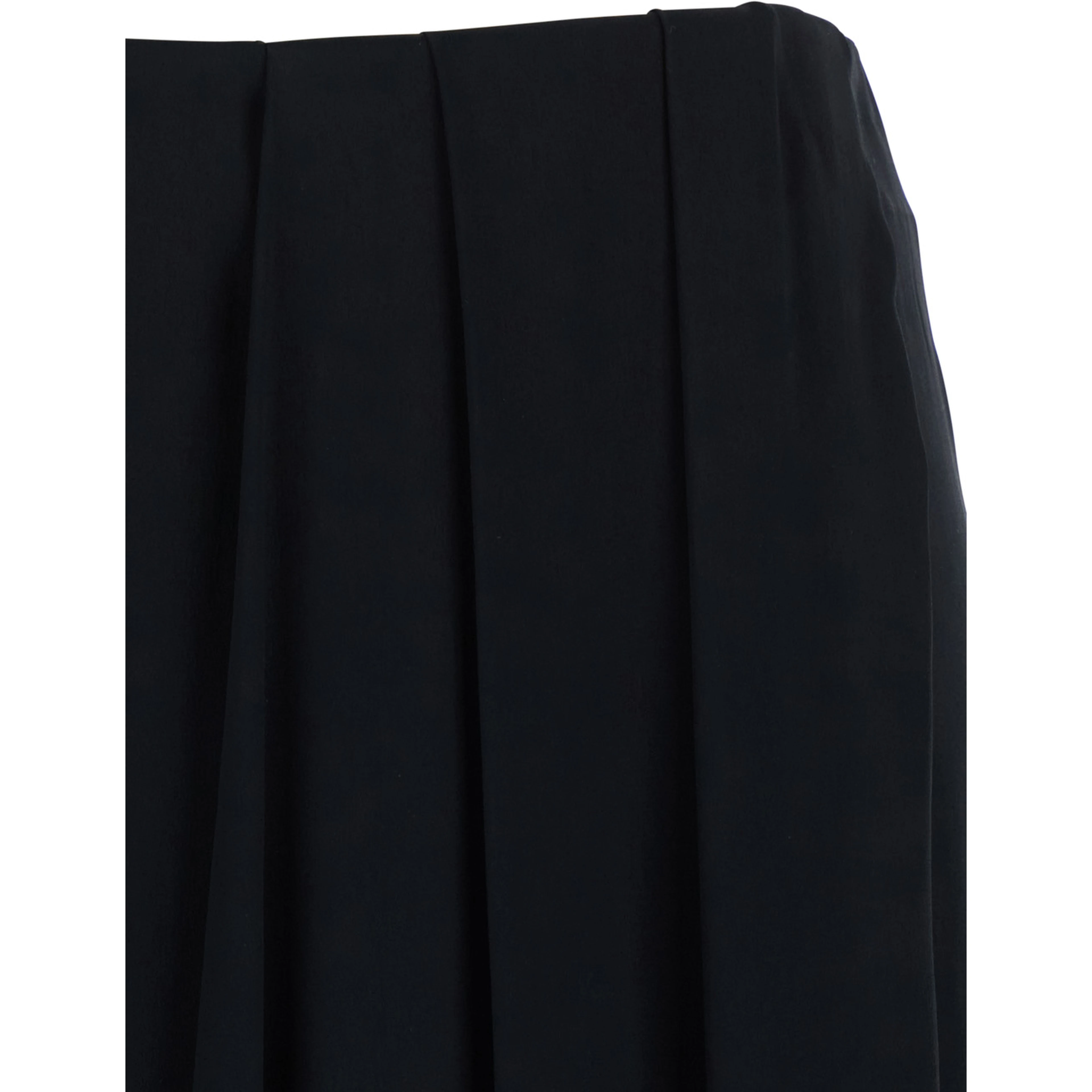 Black Draped skirt with Four Stitches detail on the back in silk blend for women