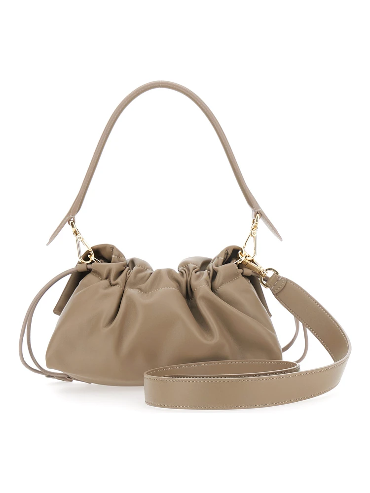 Baguette Soft Beige Medium Shoulder bag with FF plate on the Front and Drawstring Closure in Leather for Women alternative