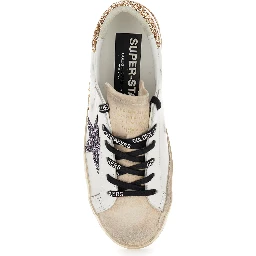 Superstar White Low Sneakers with Glitter and Used Effect In Leather for Women