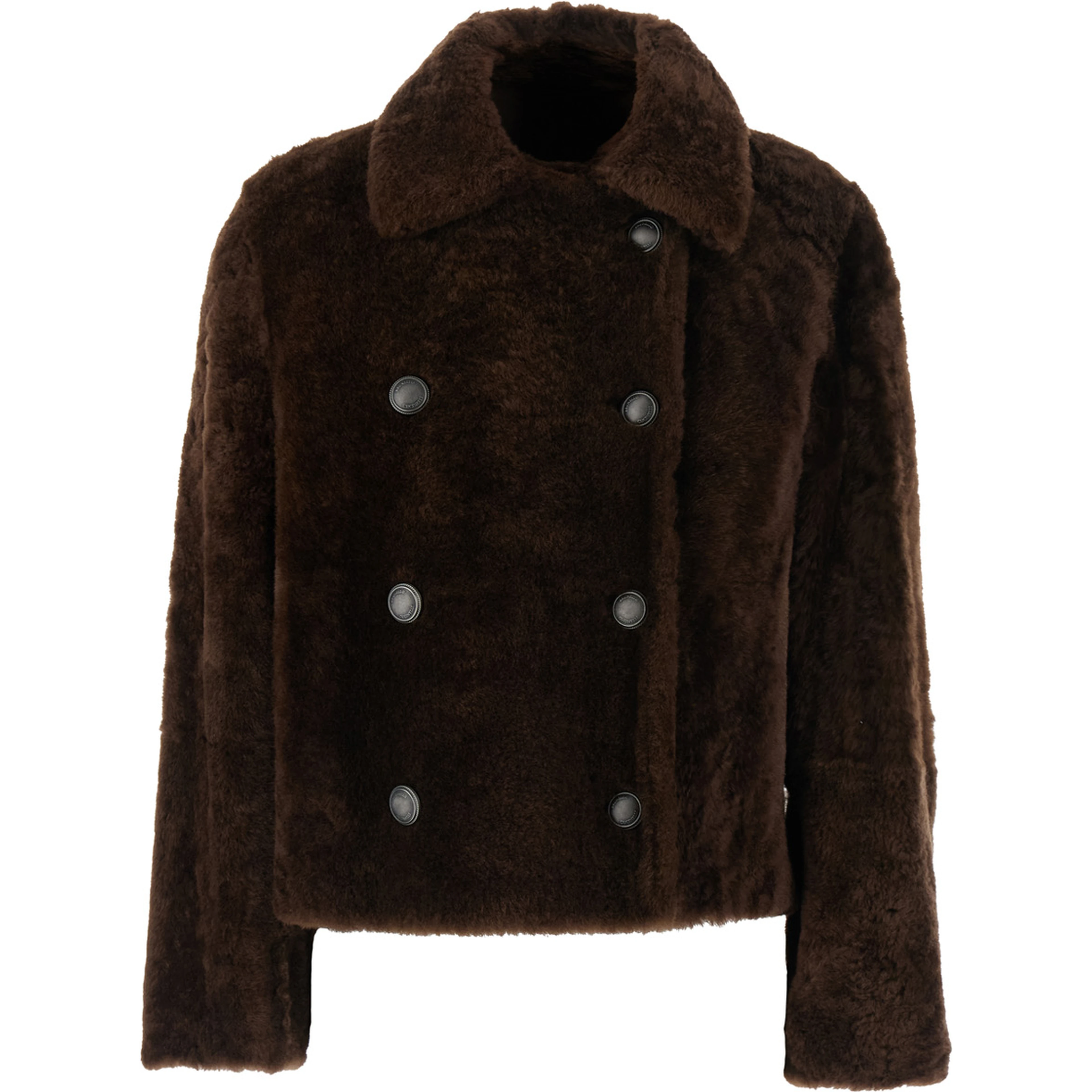 CROPPED DOUBLE BREASTED SHEARLING
