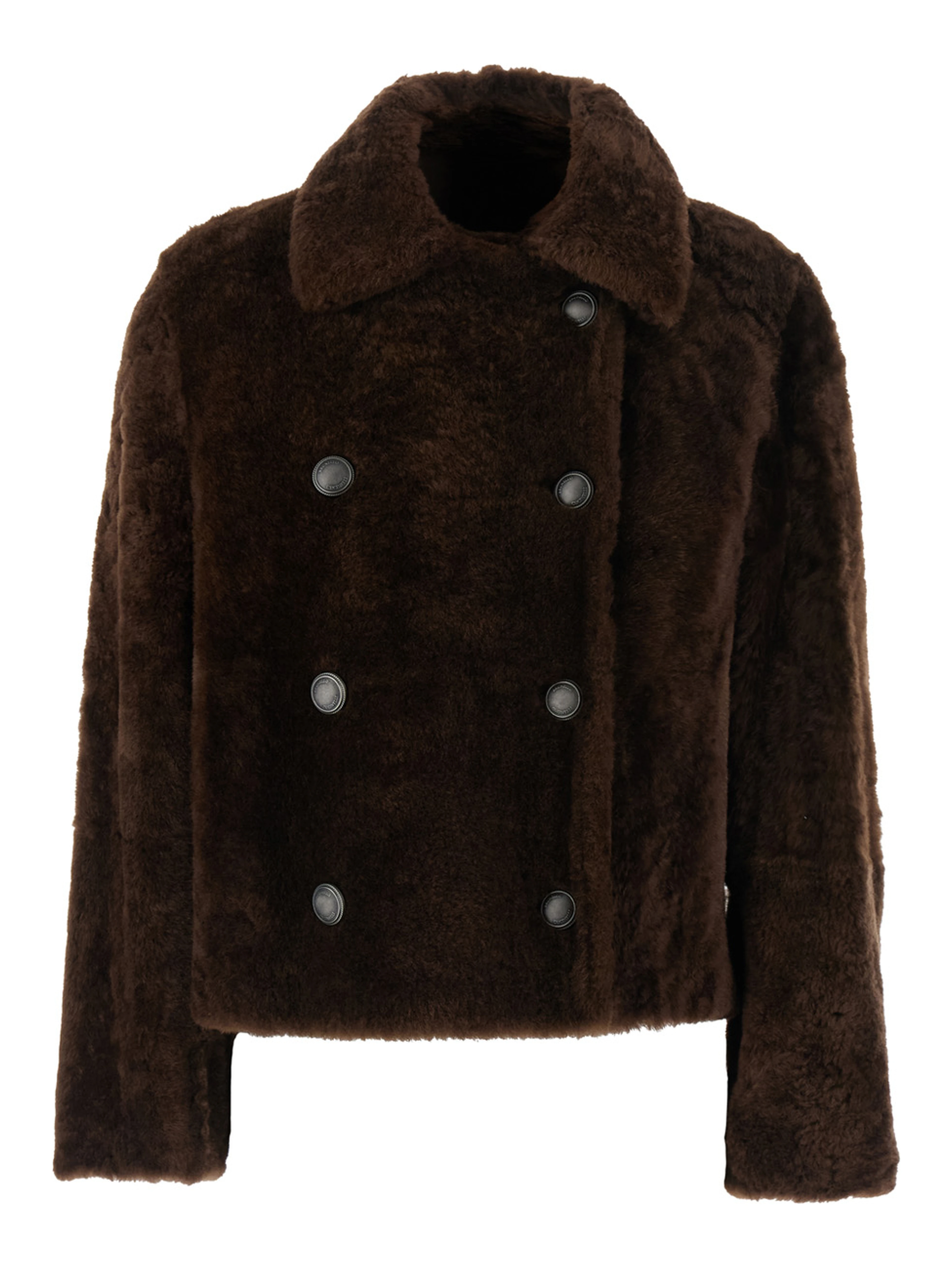 CROPPED DOUBLE BREASTED SHEARLING