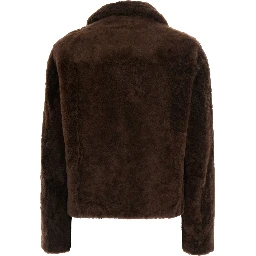 CROPPED DOUBLE BREASTED SHEARLING