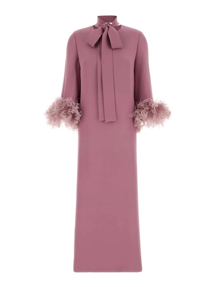 DRESS MIDI WITH FEATHERS