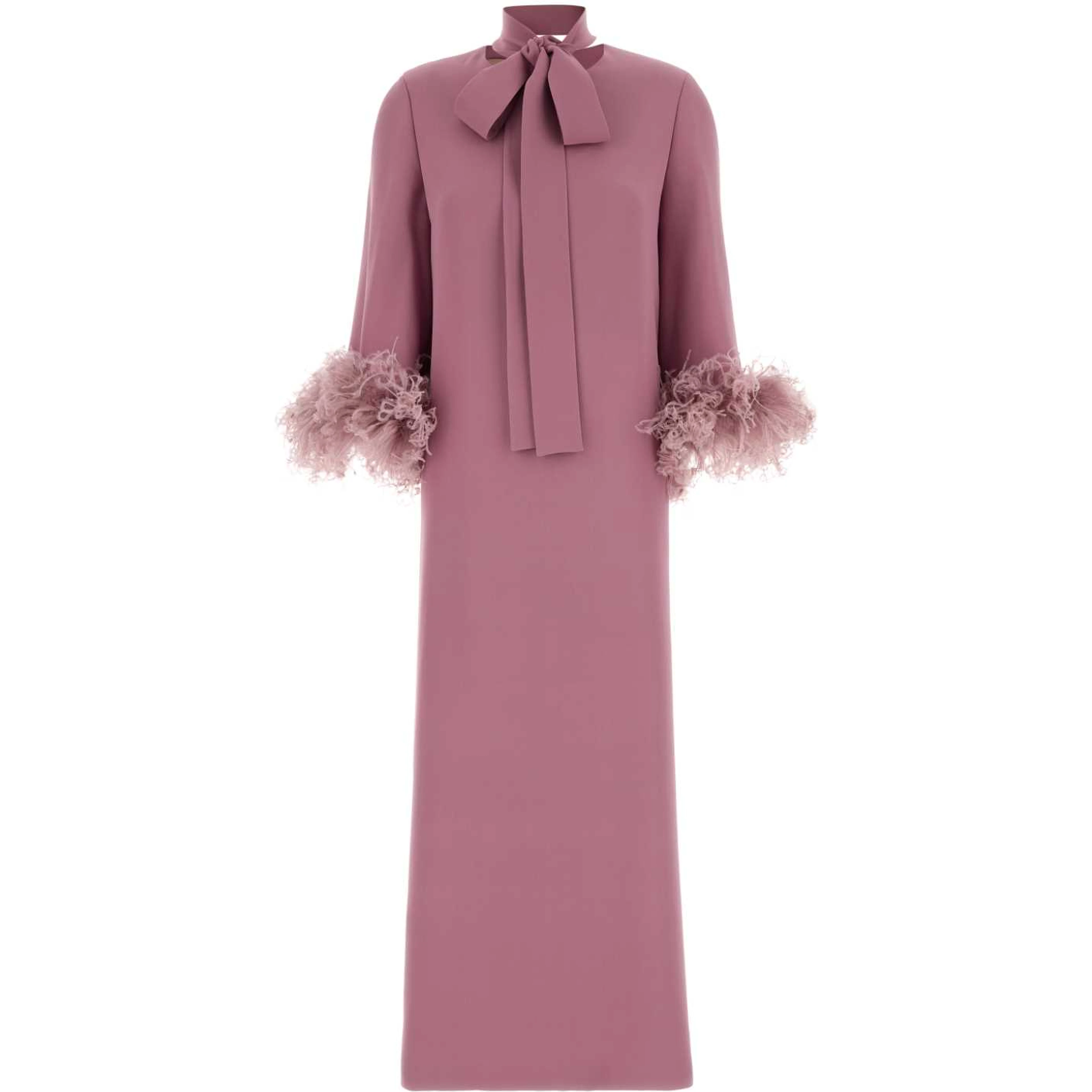 DRESS MIDI WITH FEATHERS