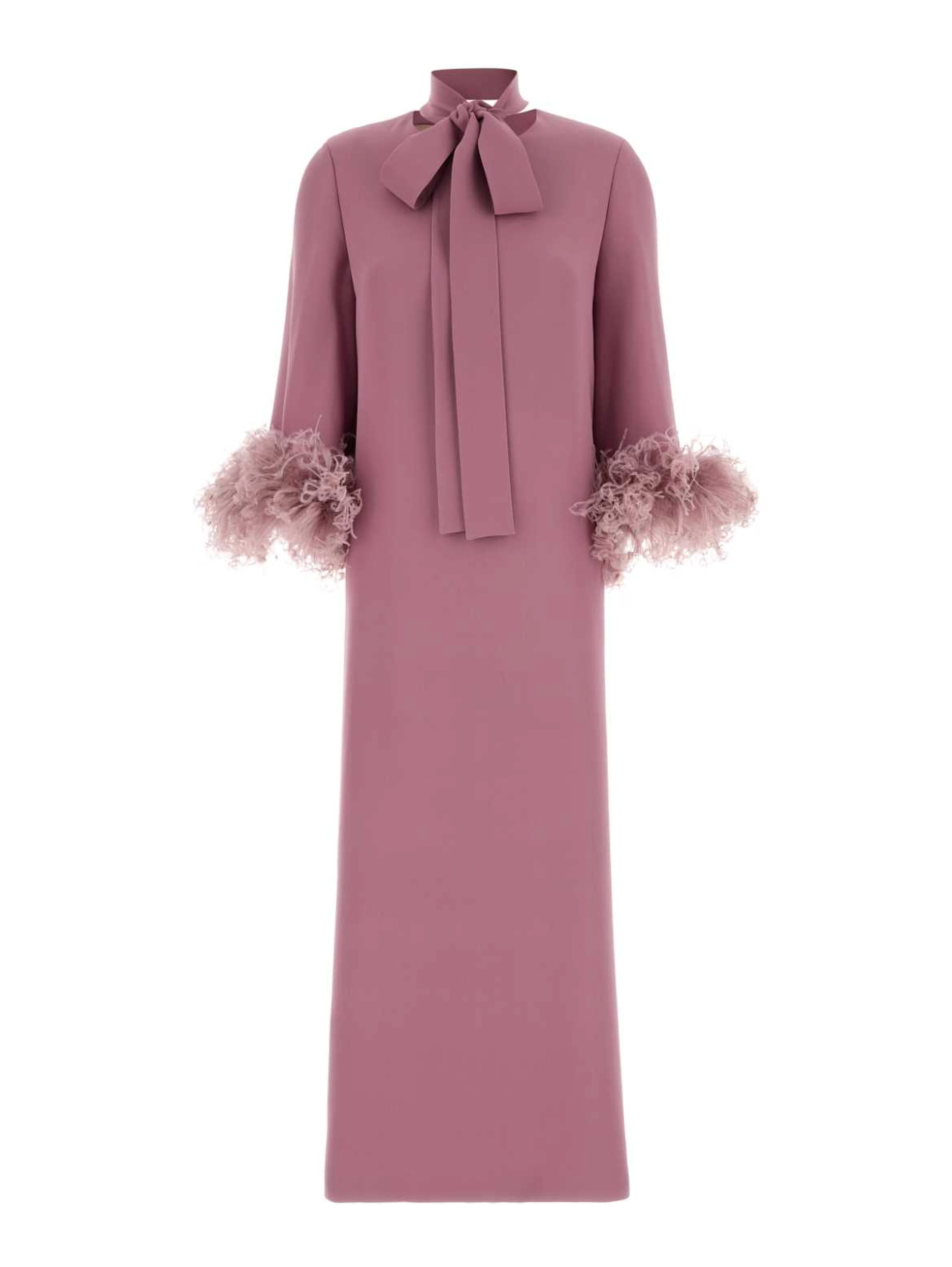 DRESS MIDI WITH FEATHERS
