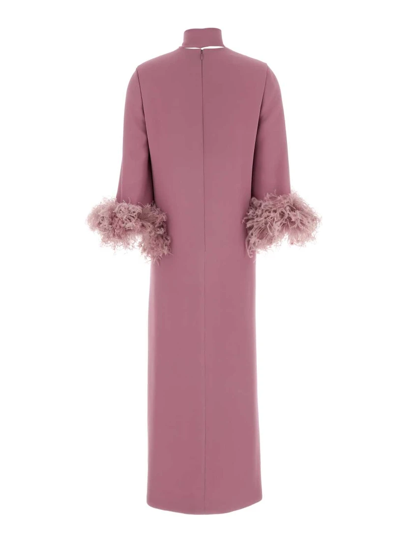 DRESS MIDI WITH FEATHERS