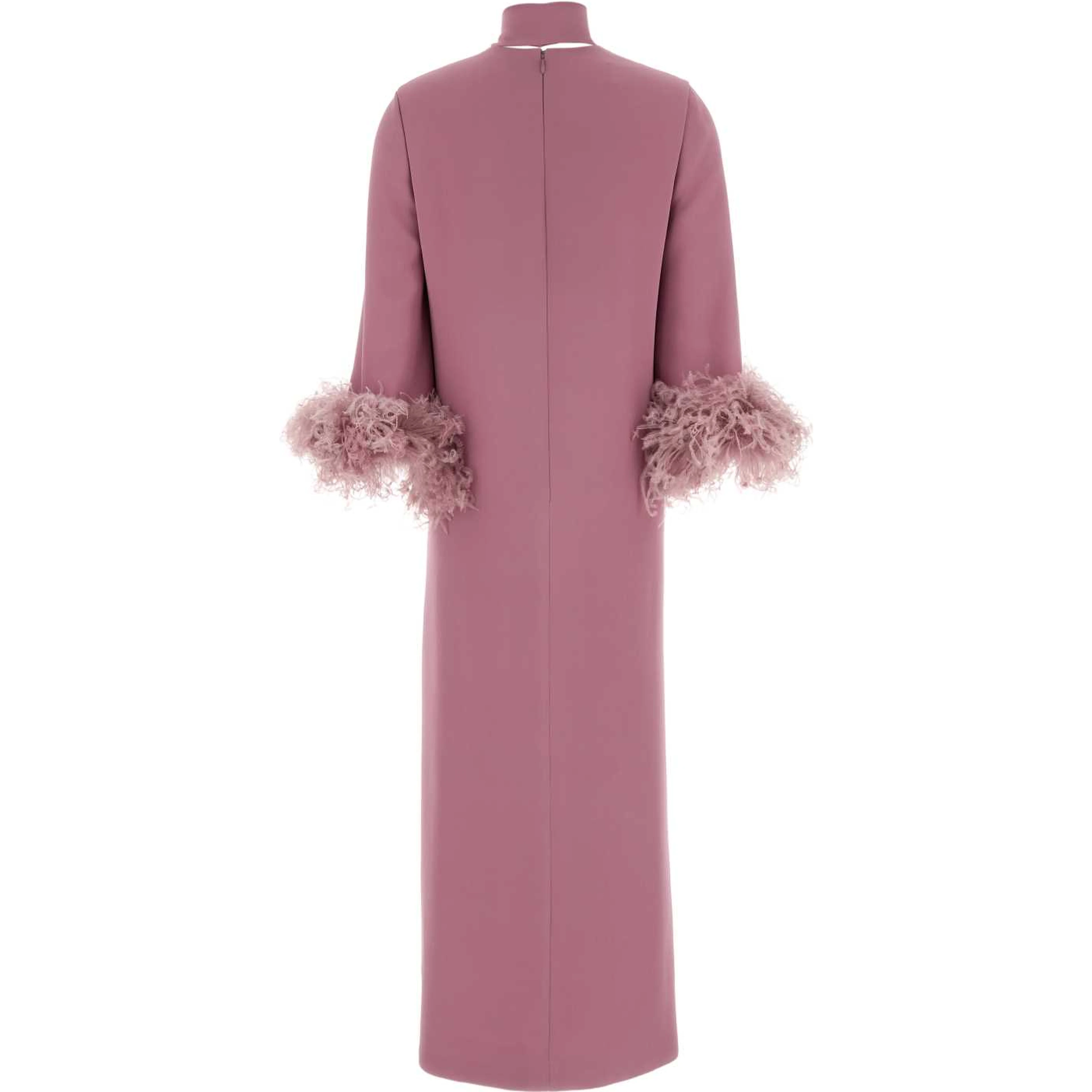 DRESS MIDI WITH FEATHERS
