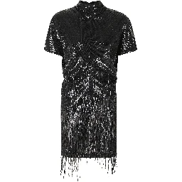 ABITO CORTO COLLO ALTO PAILLETTES