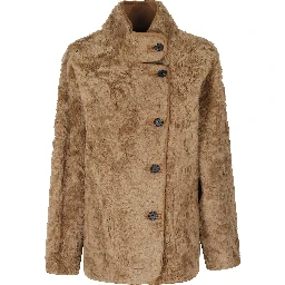 HIGH NECK REVERSIBLE SHEARLING JACKET