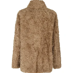 HIGH NECK REVERSIBLE SHEARLING JACKET