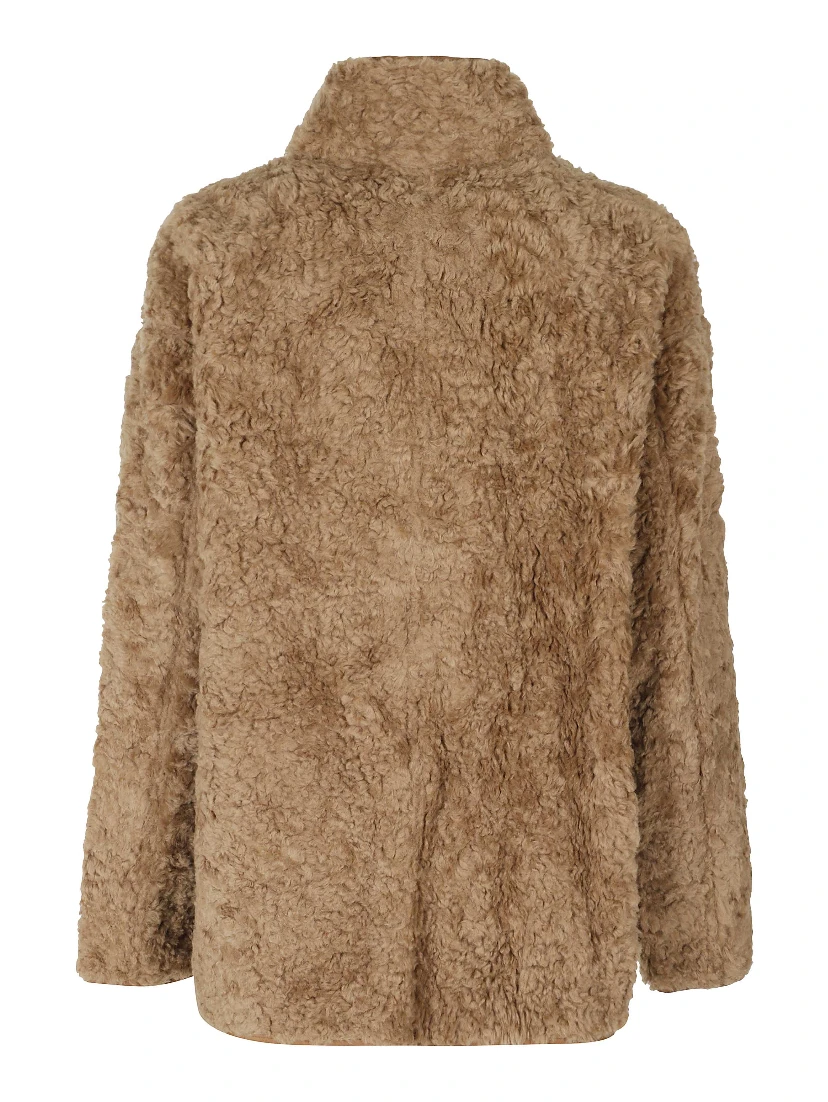 HIGH NECK REVERSIBLE SHEARLING JACKET