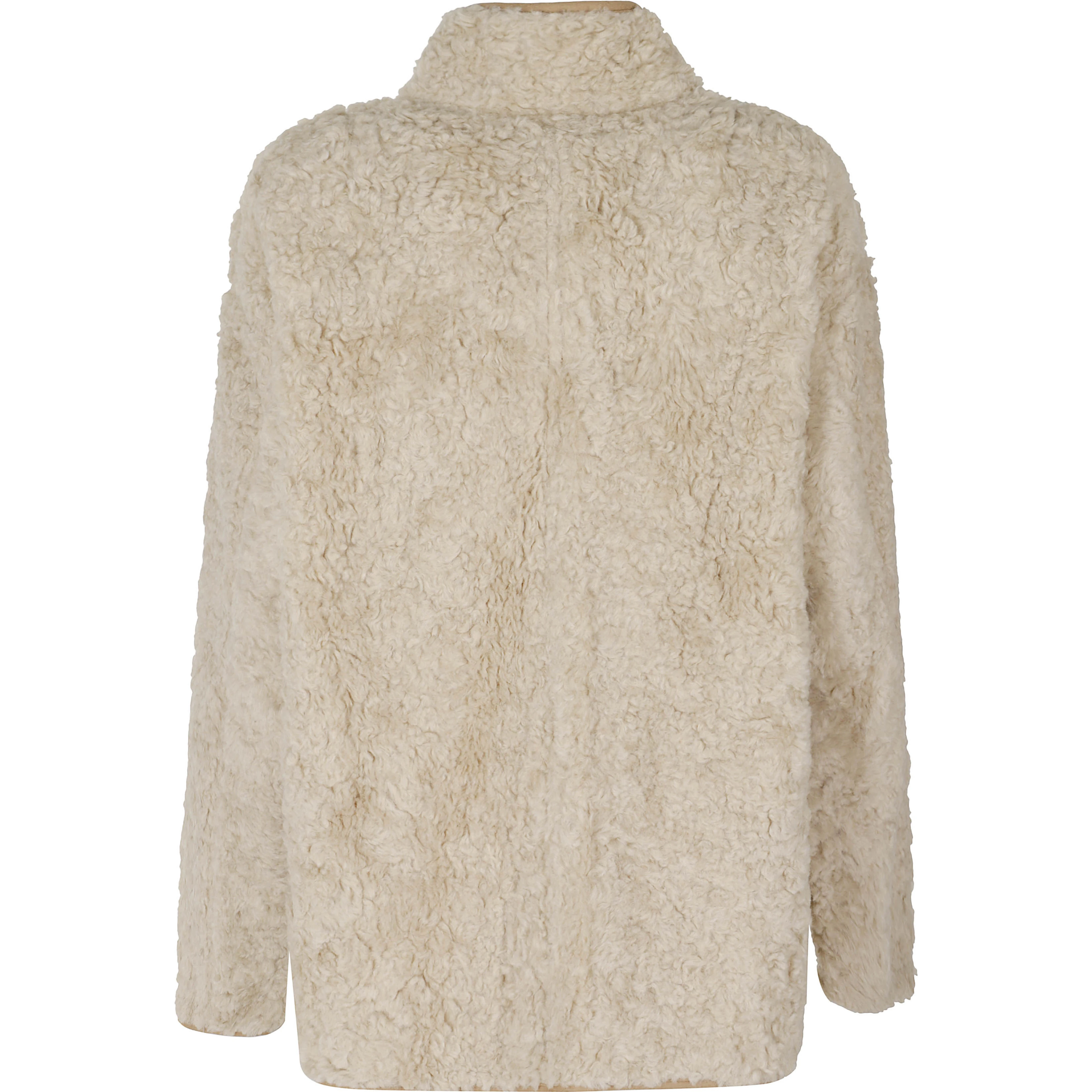 HIGH NECK REVERSIBLE SHEARLING JACKET