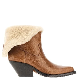 'Azelan' leather and shearling boots