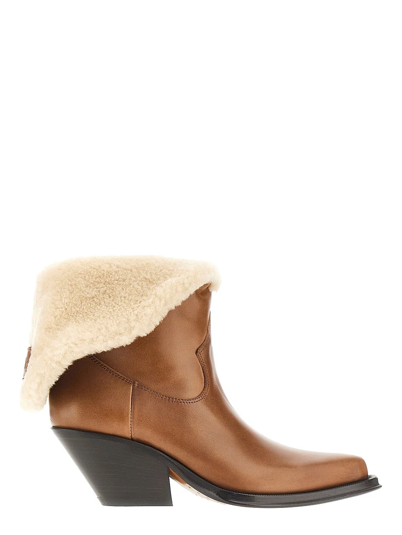 'Azelan' leather and shearling boots