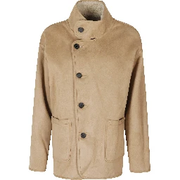 HIGH NECK REVERSIBLE SHEARLING JACKET