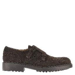 Suede leather double loop shoes