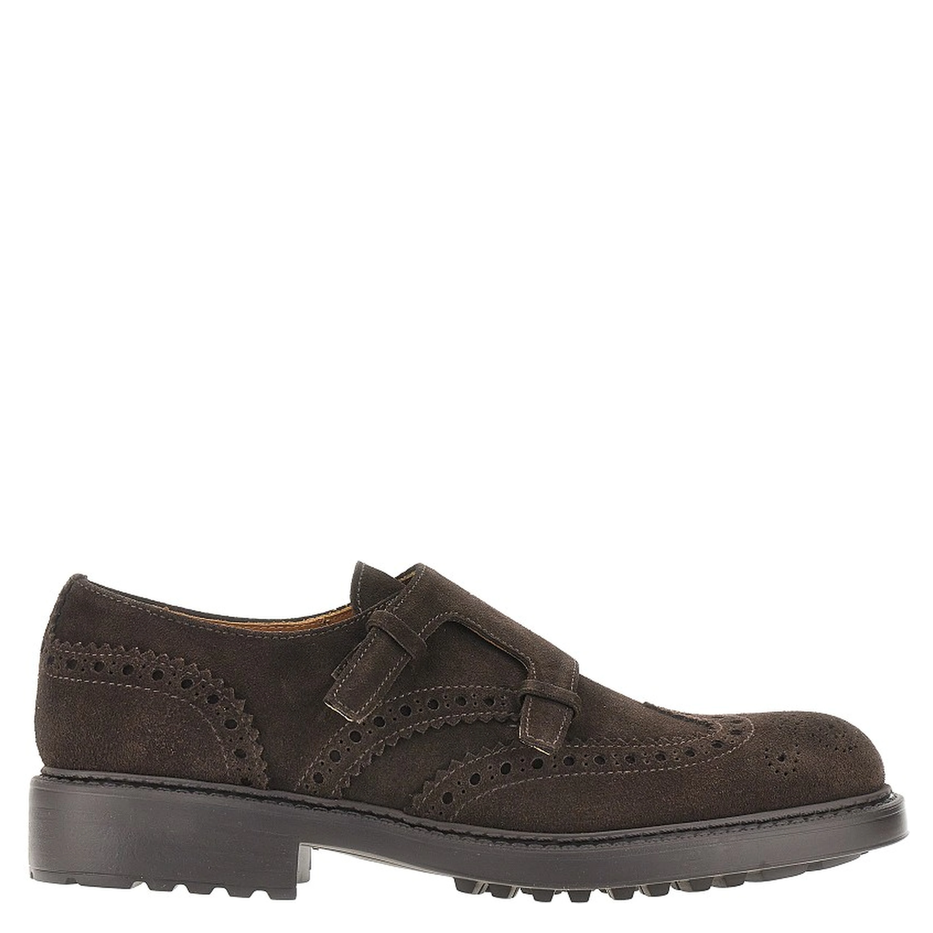 Suede leather double loop shoes