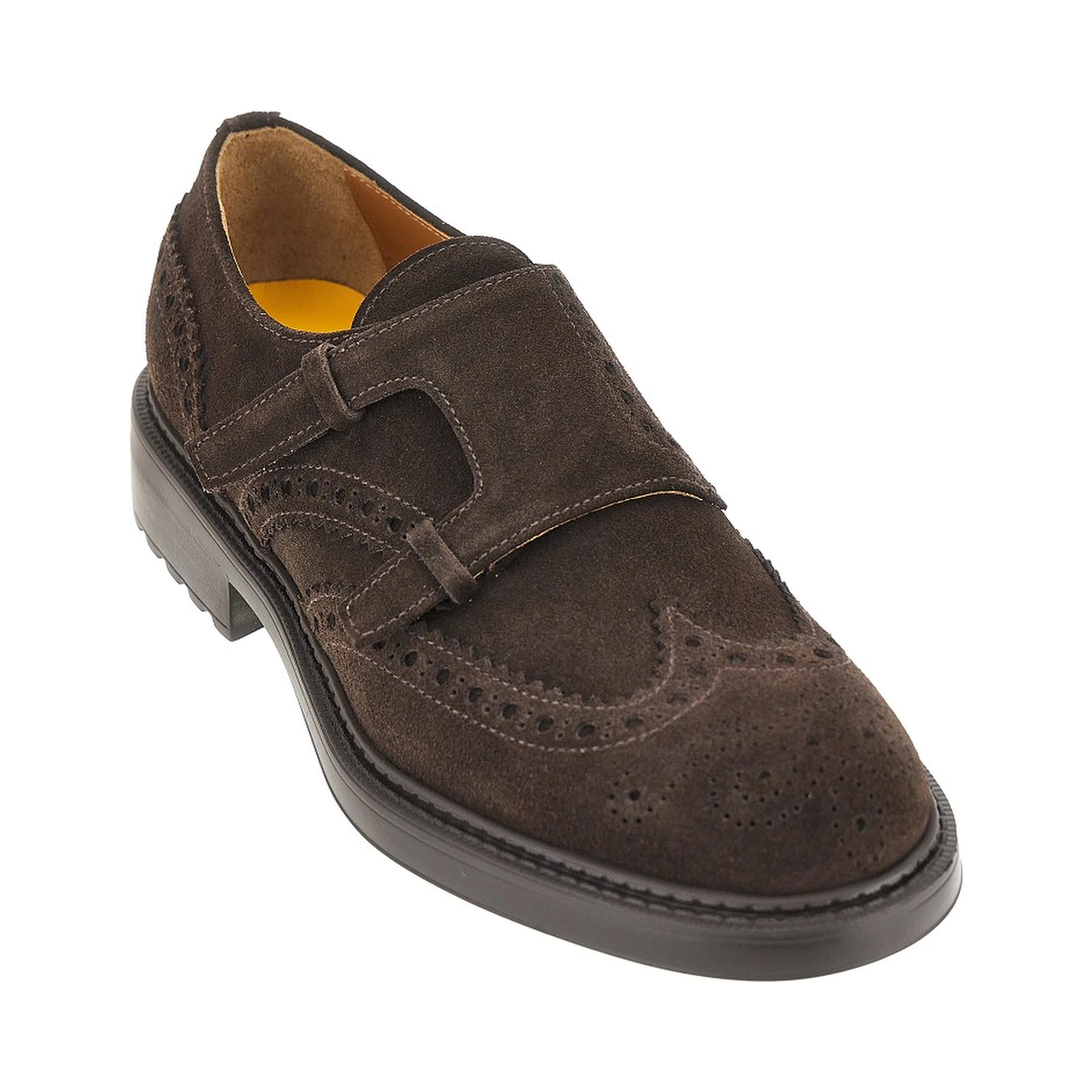 Suede leather double loop shoes