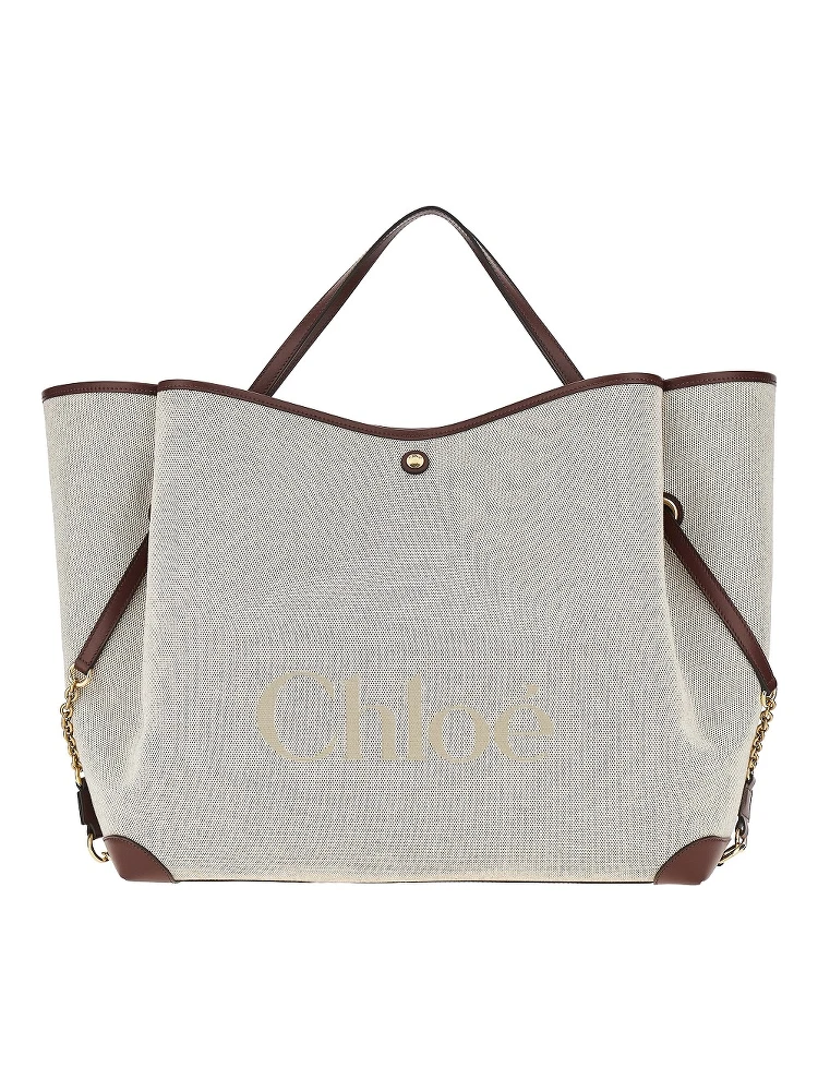 Canvas large 'Chloé Clover' shopping bag