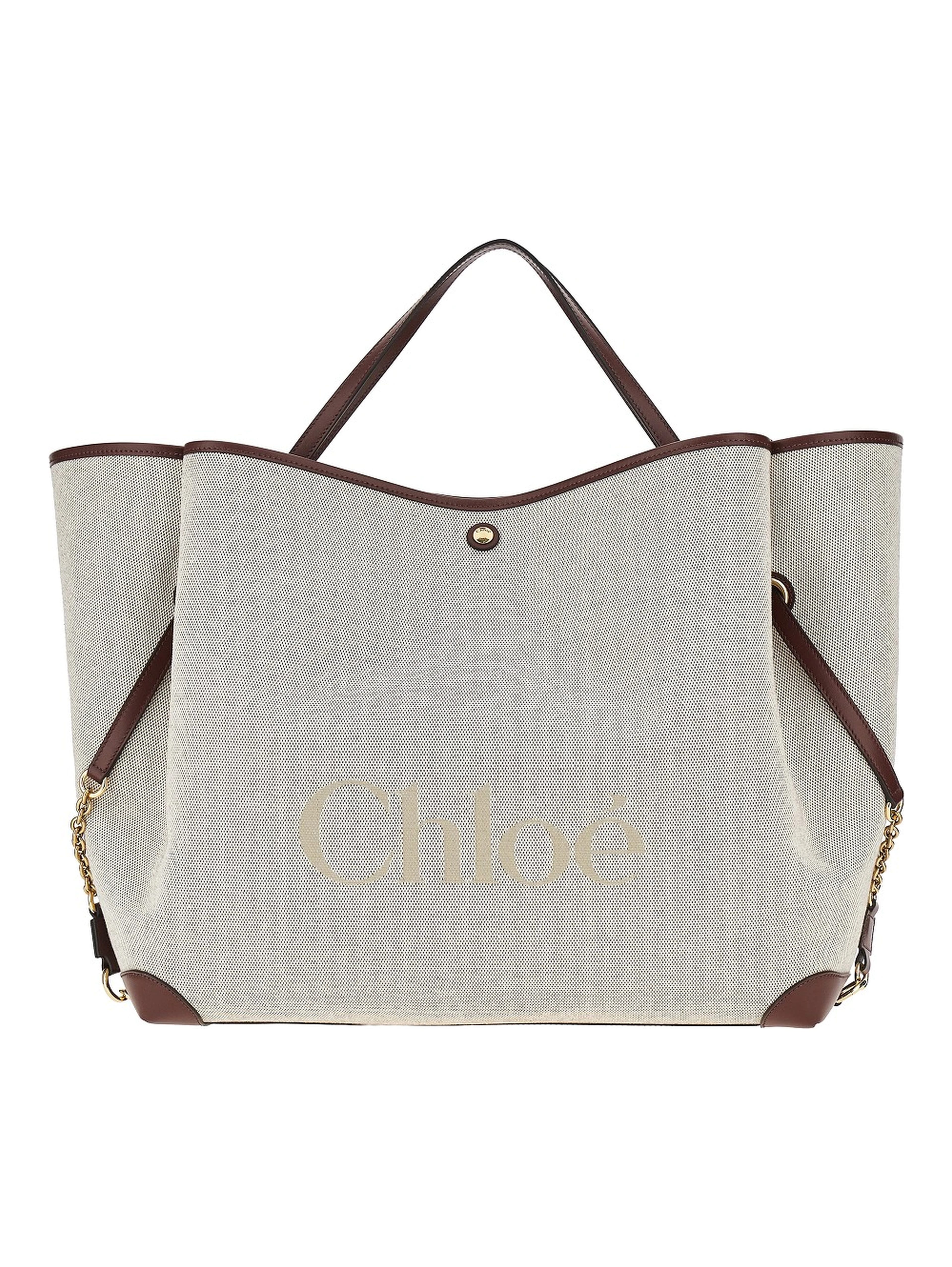 Canvas large 'Chloé Clover' shopping bag