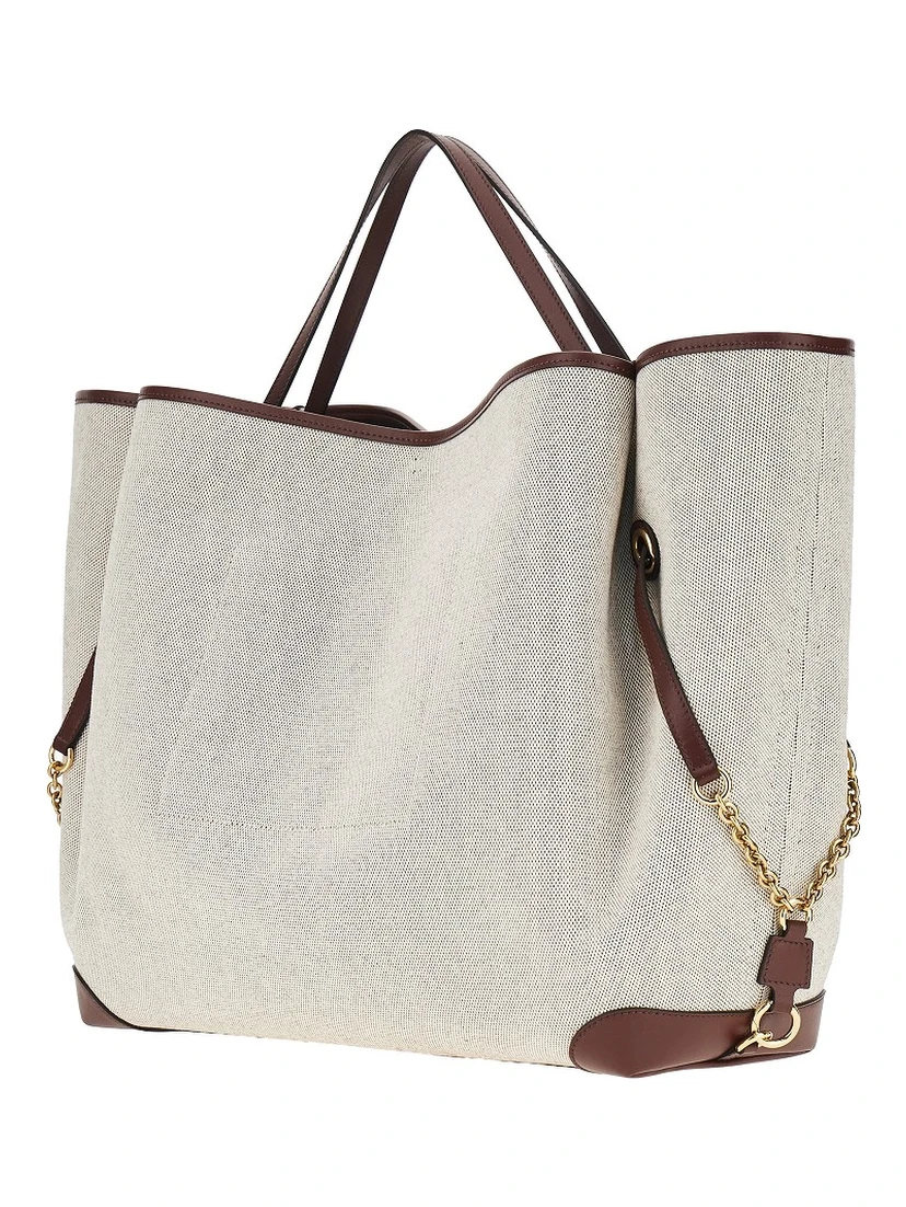Canvas large 'Chloé Clover' shopping bag